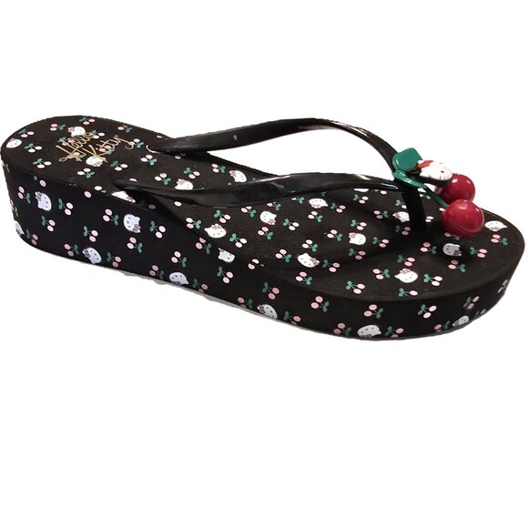 New in Box - Hello Kitty Womens Sandals Size 9, Black White Red Cherry - Picture 4 of 11